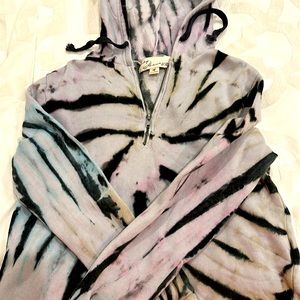 Vintage Havana quarter zip tie dye cropped sweatshirt